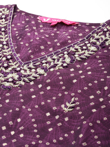 Varanga Women Zari And Beads Embroidered Kurta With Bottom And Dupatta